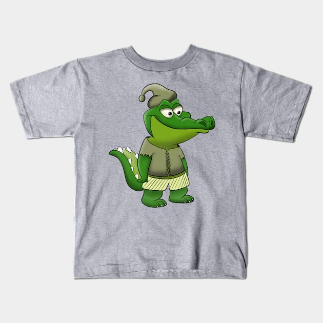 Sleepygator Kids T-Shirt by thearkhive